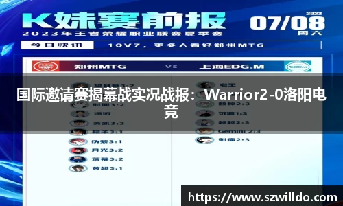 国际邀请赛揭幕战实况战报：Warrior2-0洛阳电竞